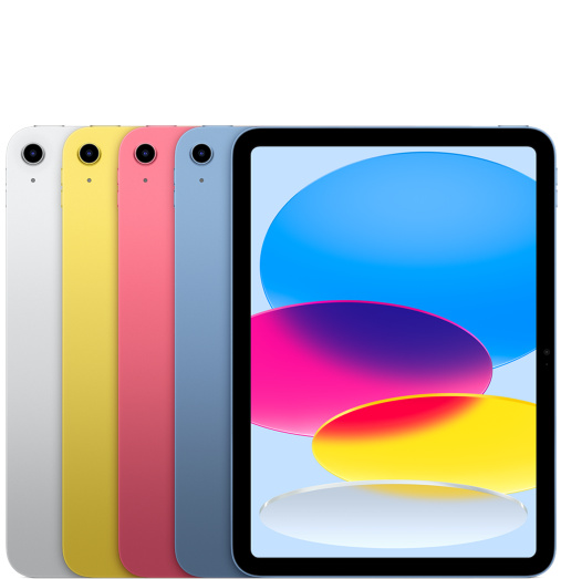 iPad (10th generation) Silver, Yellow, Pink and Blue