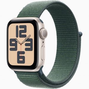 Apple Watch SE GPS 40mm Starlight Aluminium Case with Lake Green Sport Loop